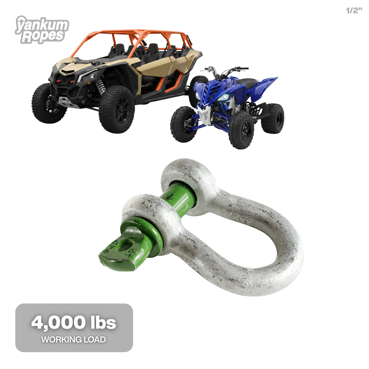1/2in Green Pin Shackle