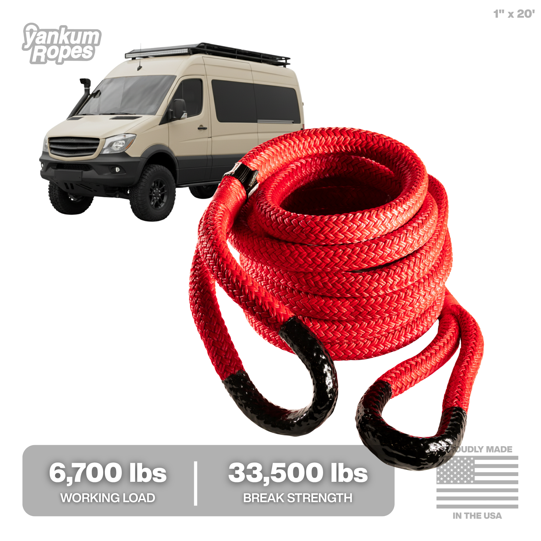 1" Kinetic Recovery Rope "Rattler"