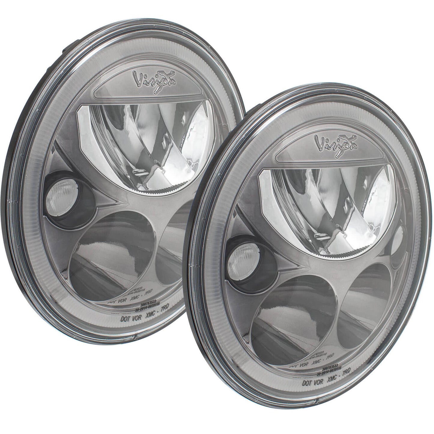 2007-2017 Jeep JK VX LED Headlight Kit - Black Chrome | White Halo