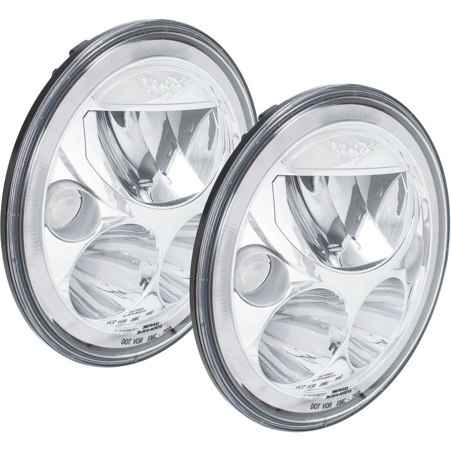 2007-2017 Jeep JK VX LED Headlight Kit - Chrome | White Halo