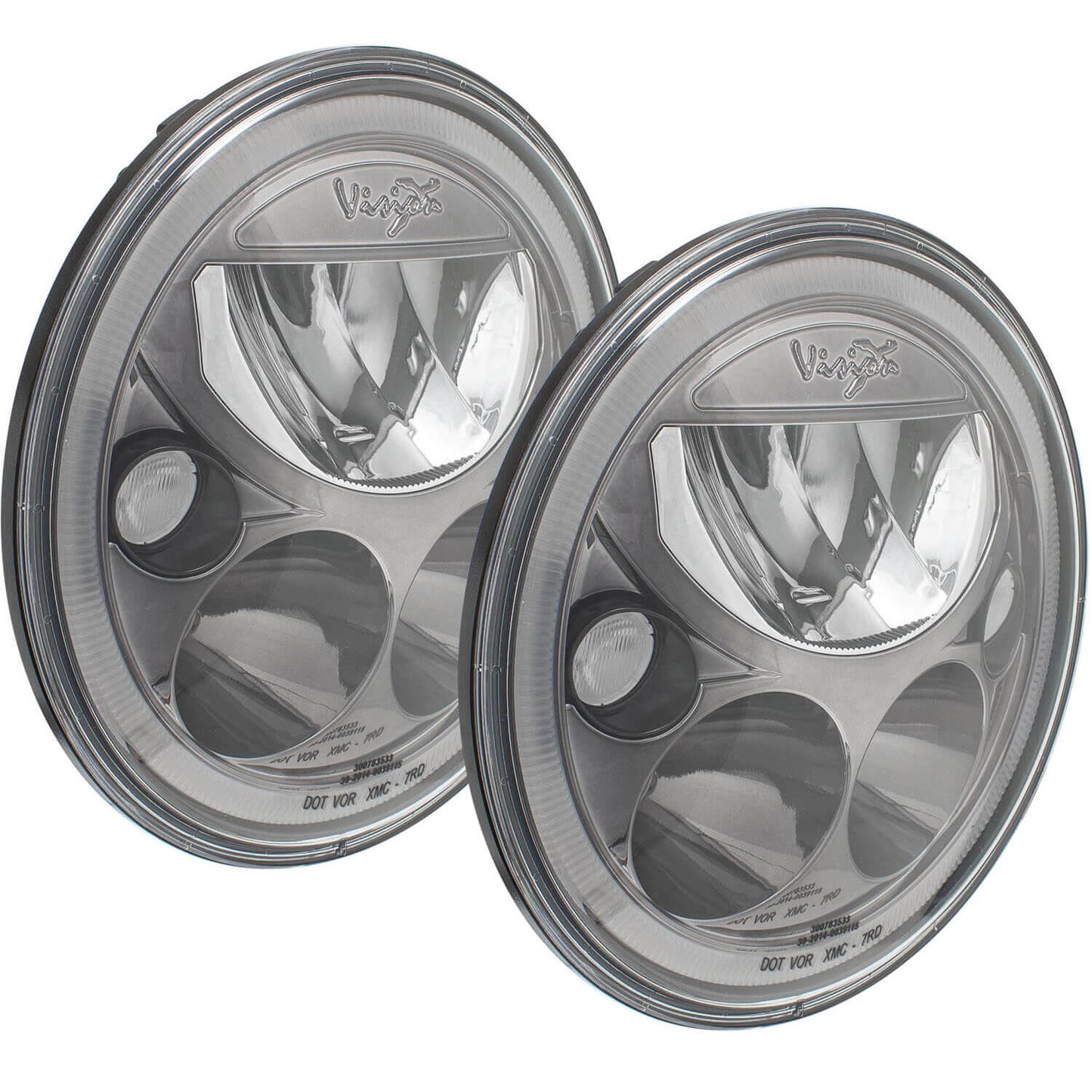 2007-2017 Jeep JK VX LED Headlight Kit - Black Chrome | Amber Halo