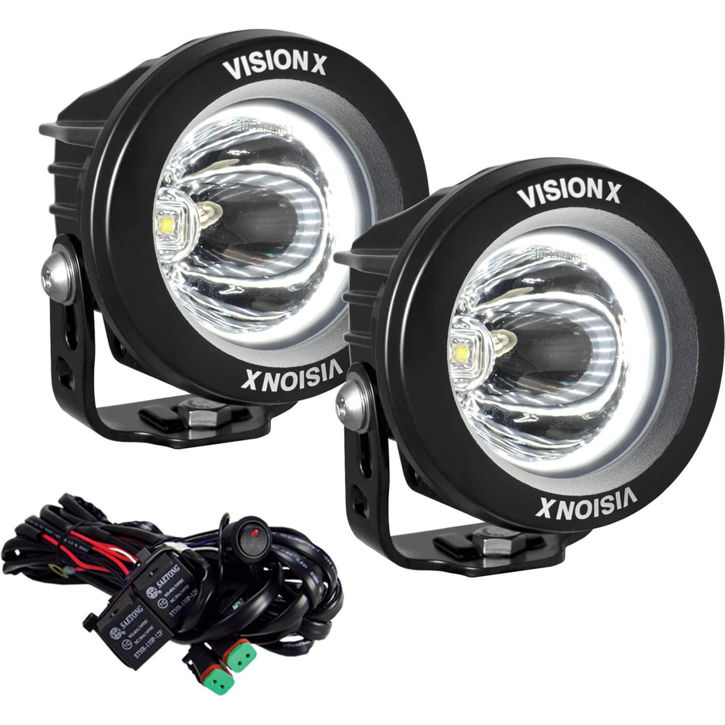 3.7" Optimus Round 15º Beam with White Halo LED Light Kit