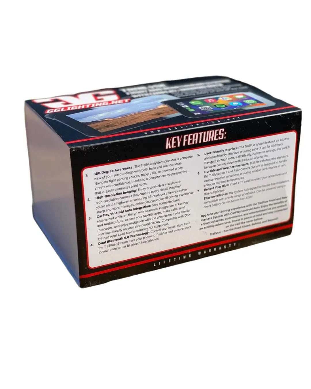 TrailVue Front and Rear Camera System with Carplay/Android Auto - safesled