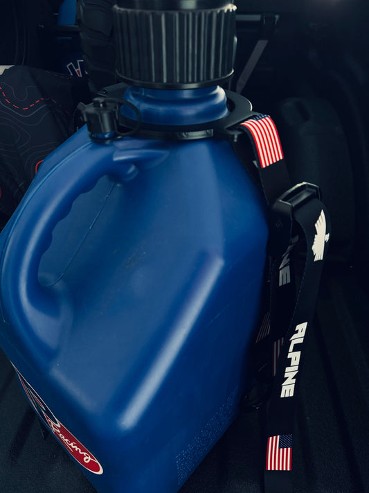 Ring Fuel Jug Strap- Alpine Flag