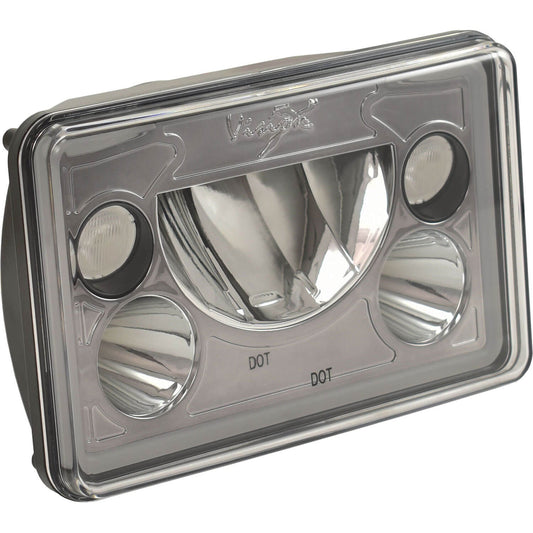 4x6" VX Series LED Headlight Kit - Black Chrome | White Halo