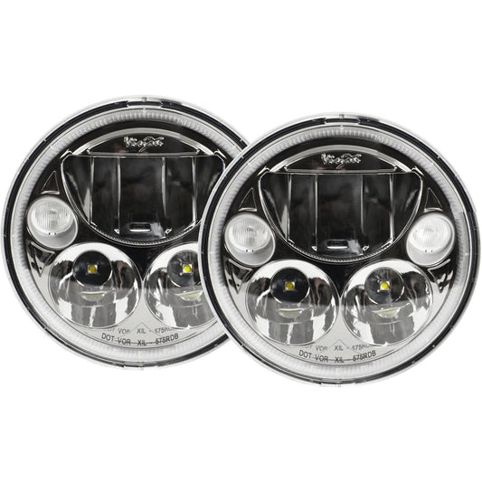 5.75" VX Series LED Headlight Kit - Black Chrome | White Halo