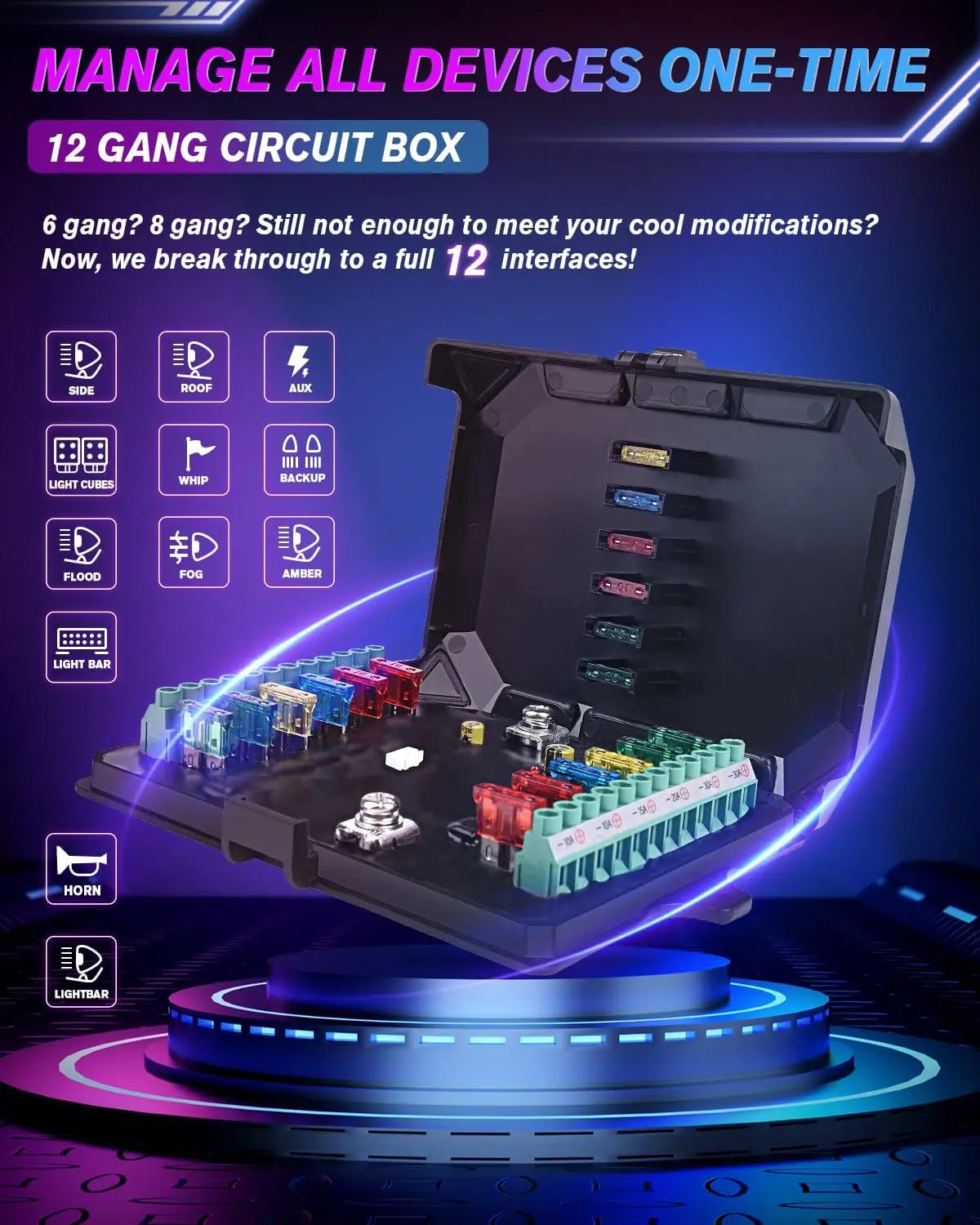 12-Gang Switch Panel With RGB And Remote Control Bluetooth App GGLighting