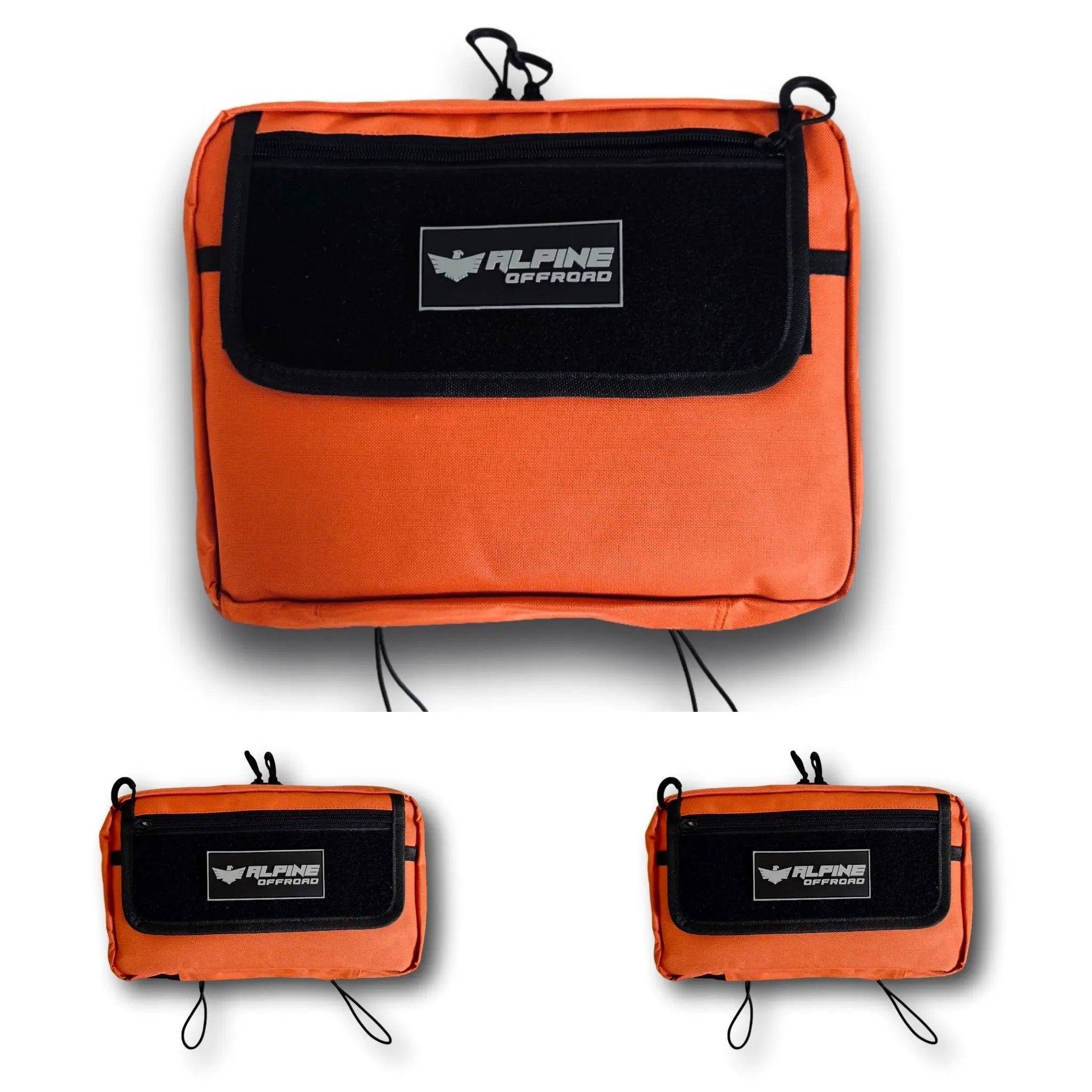Orange Molle Pouch Set- (1 Large, 2 Medium) Alpine Offroad