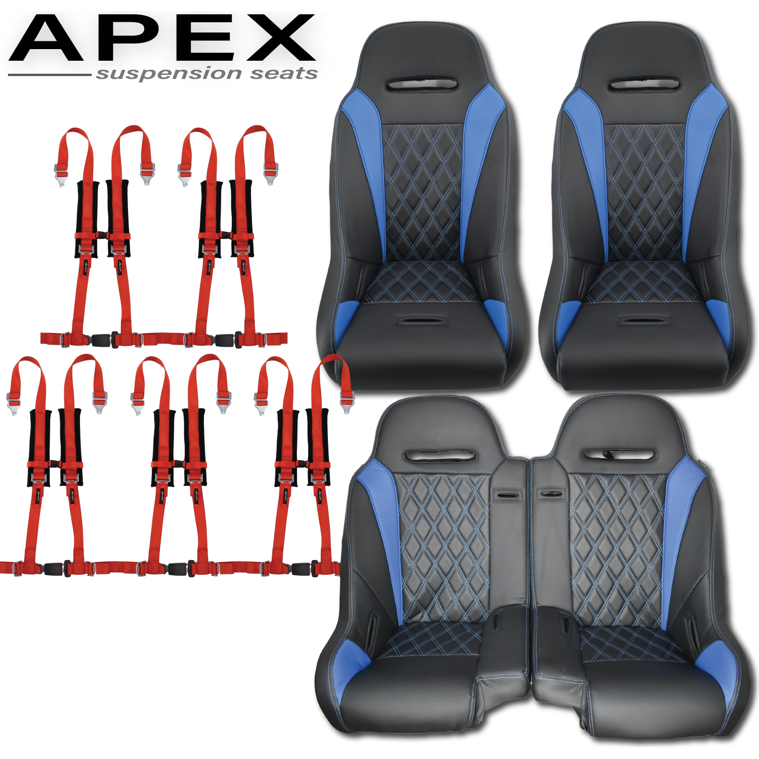 Aces Racing - 2024+ Polaris XP Bench Seat and Bucket Seat Combo