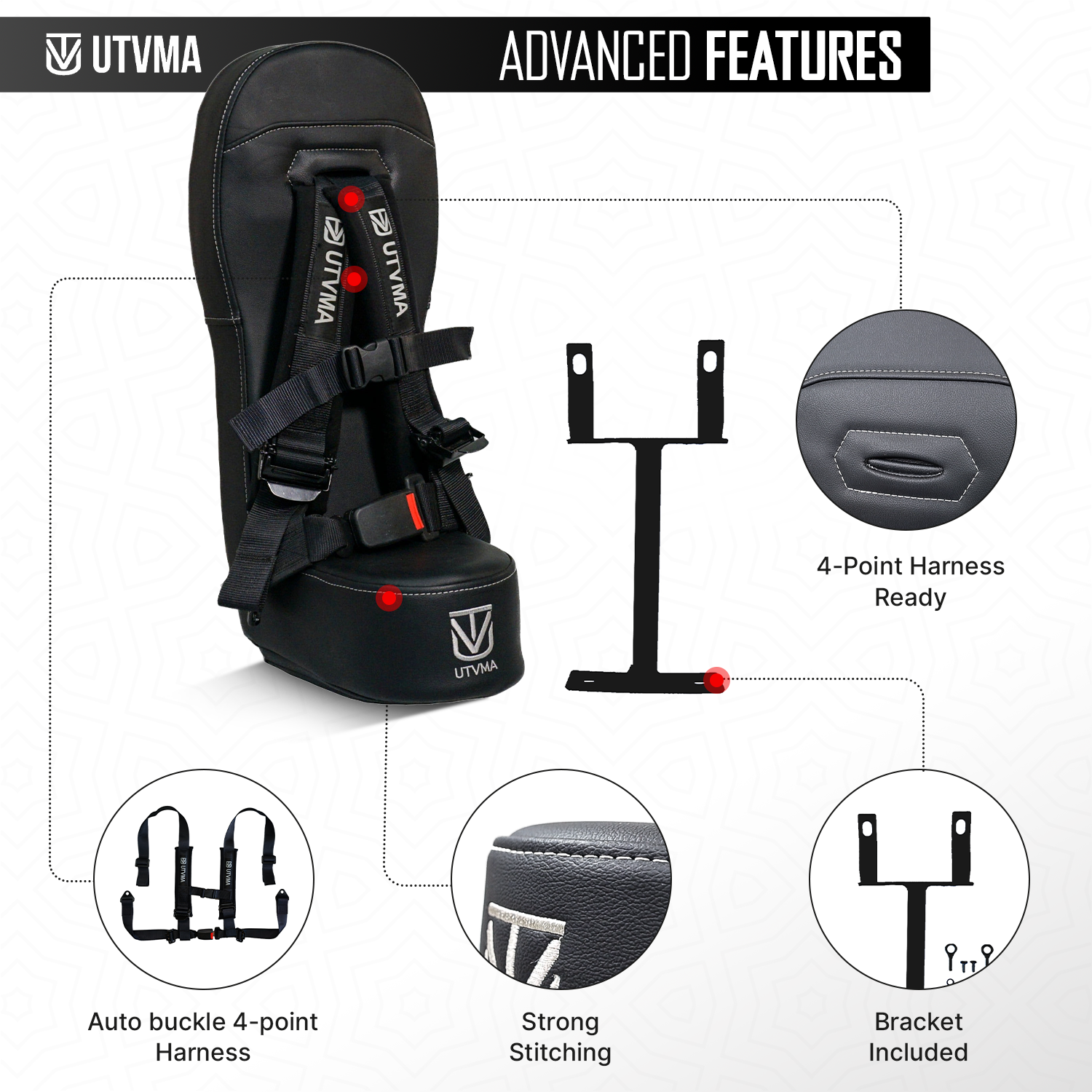RZR 1000/900 Bump Seat (XP, Turbo, Turbo S, Dynamix, Trail, High Lifter) 2014-2023