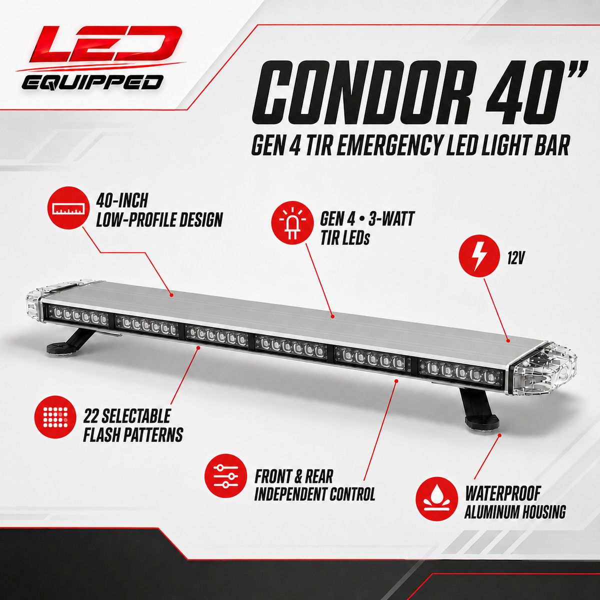Condor Emergency LED Light bar 40in