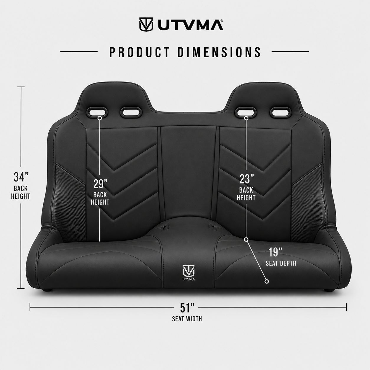 Maverick X3 Rear Bench Seat W Harnesses (2017+)