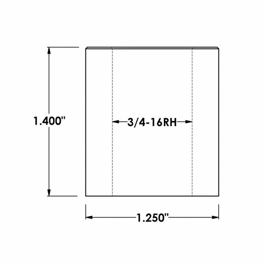 3/4"-16 x 1.25" Square Bung