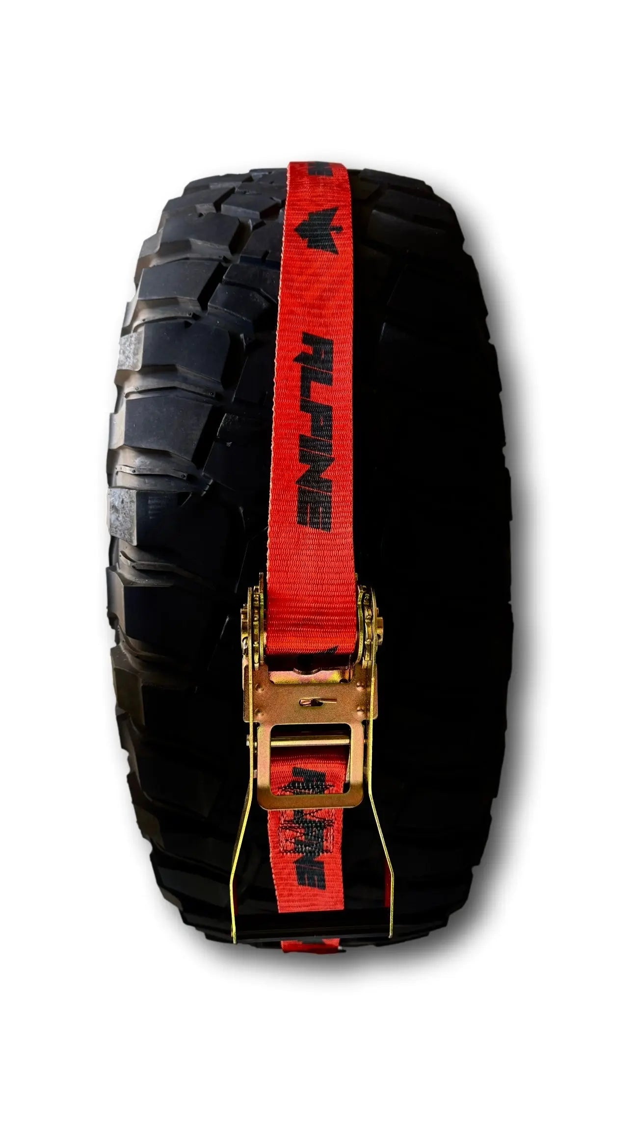 Red Dazzle Tire Tie Down (Single Strap) Alpine Offroad