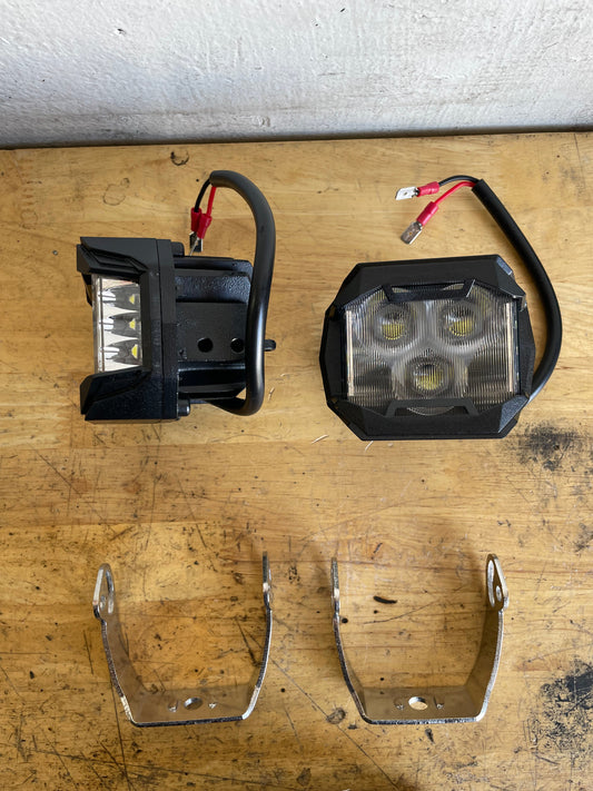 Clearance 3" Side Shooter LED Pod Pair With Mounting Brackets And Wiring Harness