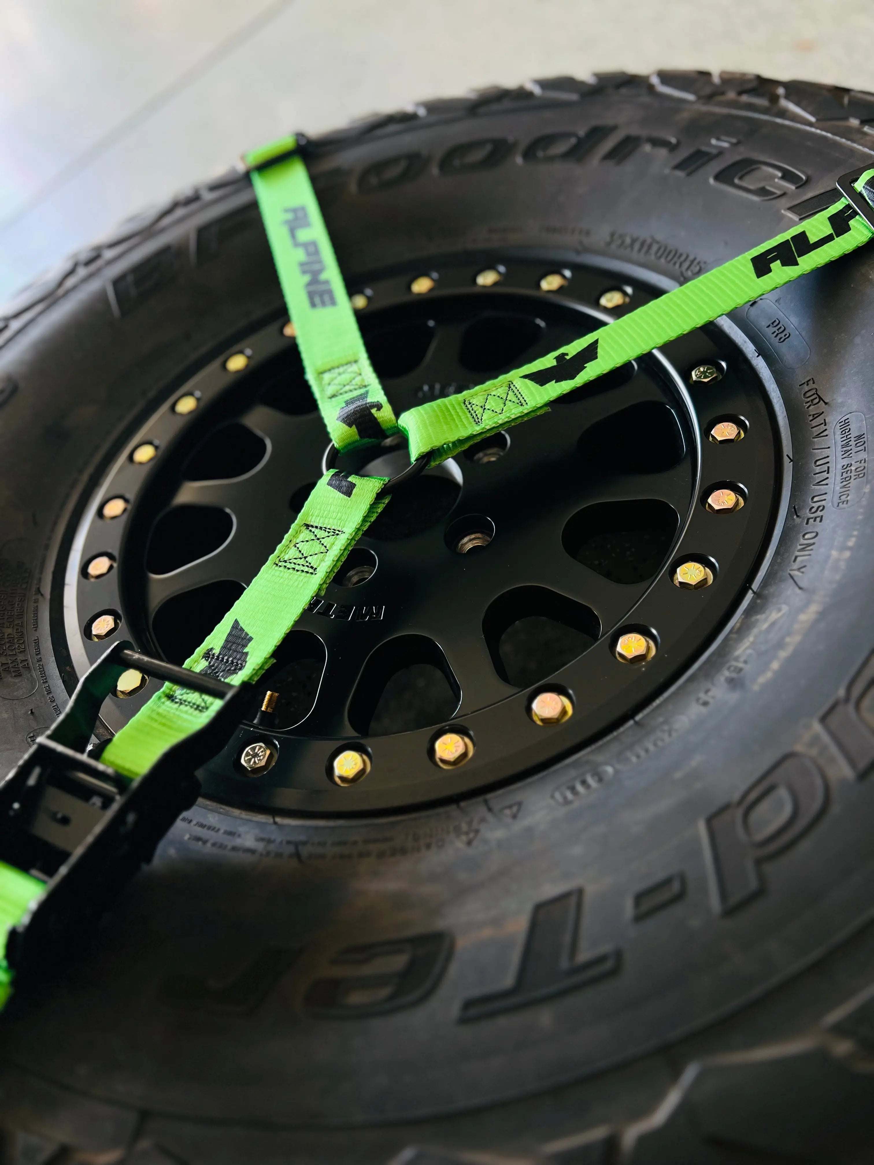1.5" Y STRAP-NEON GREEN Alpine Offroad