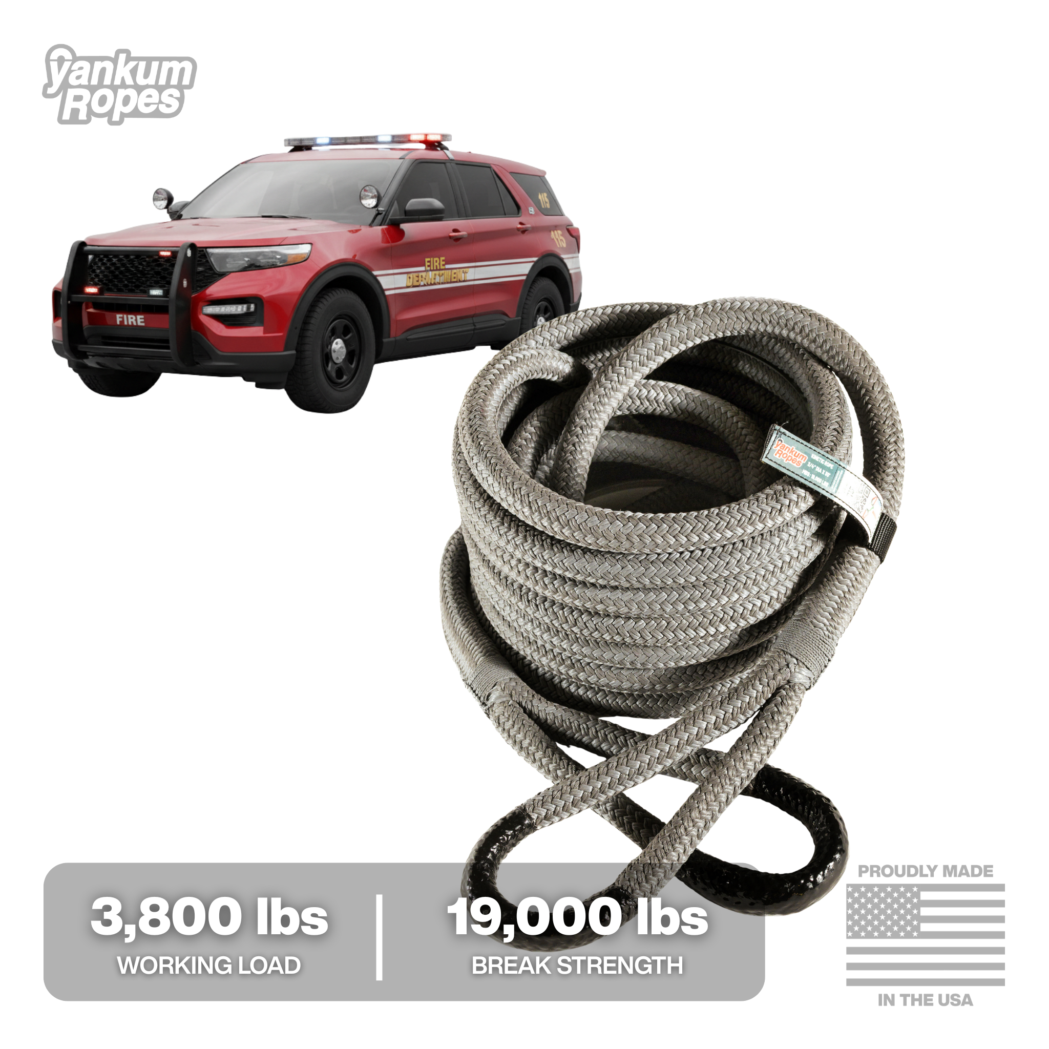 3/4" Kinetic Recovery Rope "Rubber Boa"