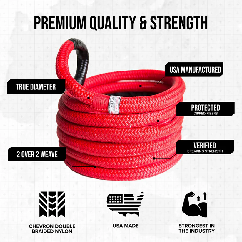 Hi-Vis Kinetic Recovery Rope Yankum Ropes