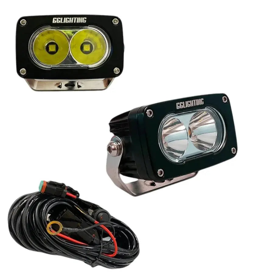 GP10 Offroad LED Pod Bundle White With Free Wiring Harness - safesled