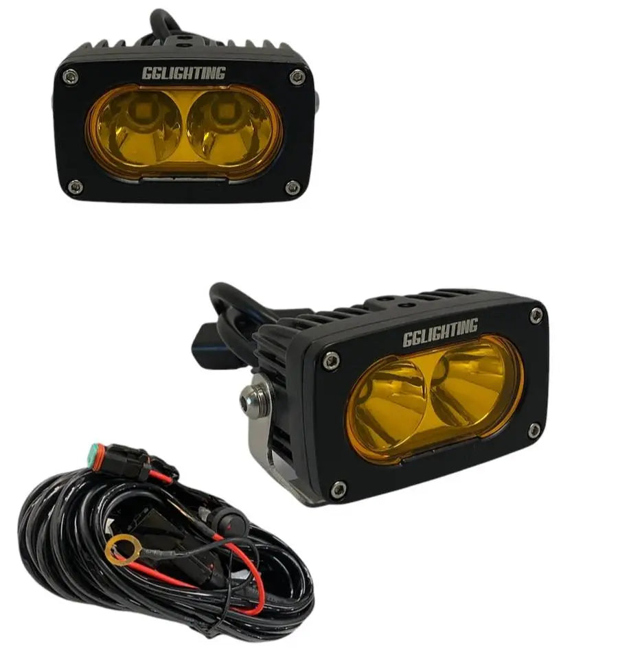 GP10 Offroad LED Pod Bundle Amber With Free Wiring Harness - safesled