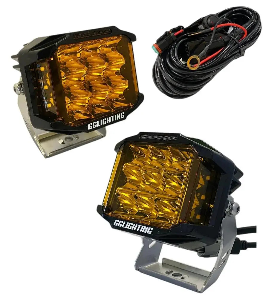 CB60 Amber Pod Bundle With Wiring Harness - safesled