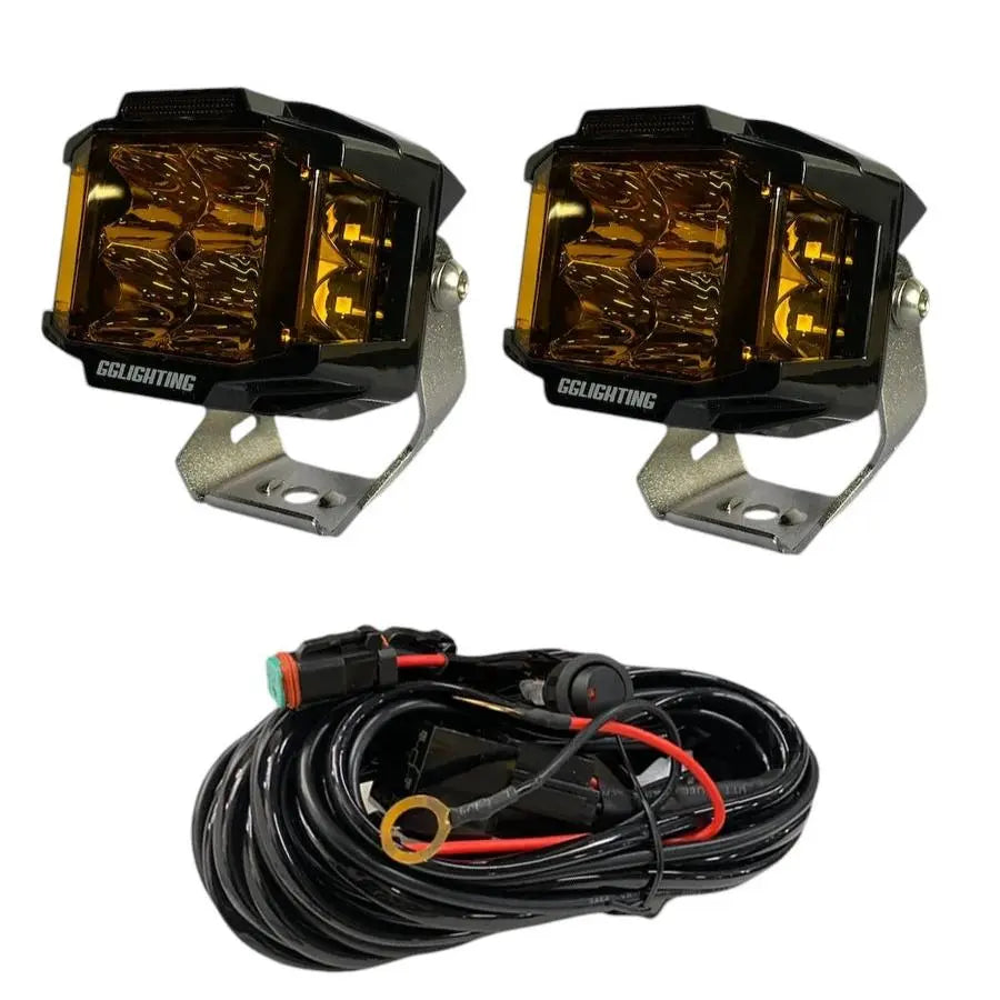 Amber CB30 Pod Bundle With Wiring Harness - safesled
