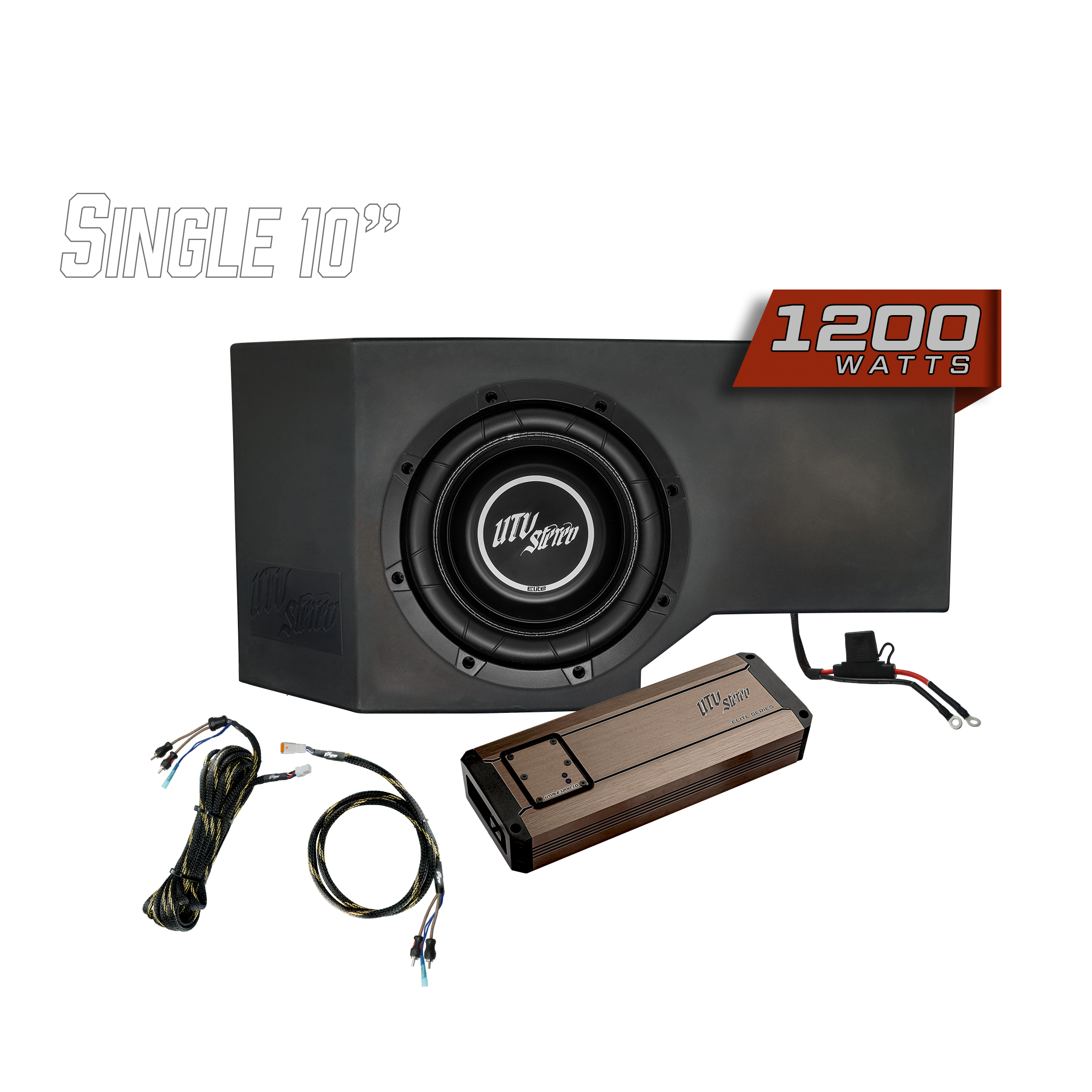 Can-Am® Defender 1200W Single Passenger Side 10" Subwoofer Kit | UTVS-DEF-SUB-1200-PASS