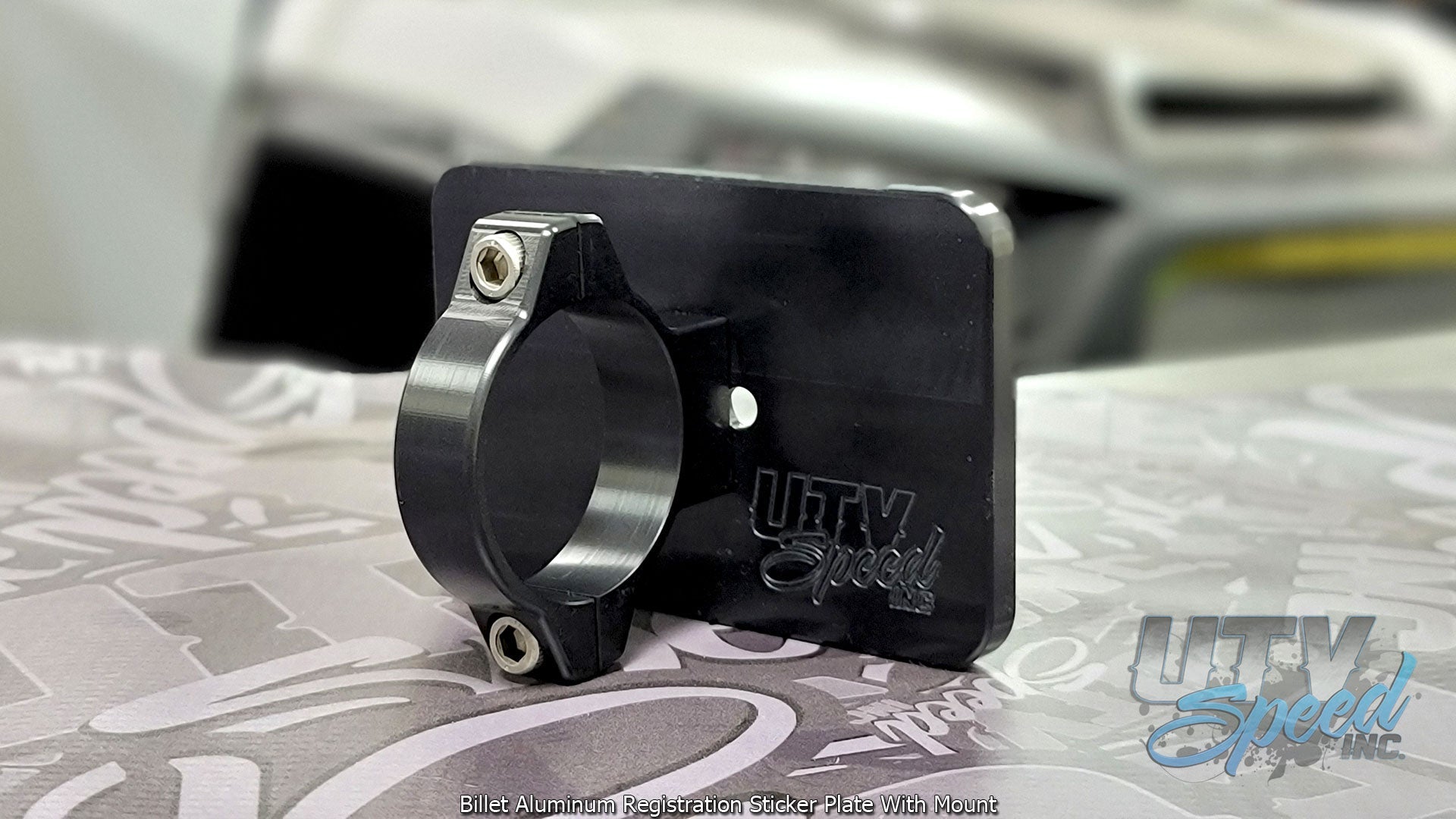 Billet Aluminum Registration Sticker Plate With Mount