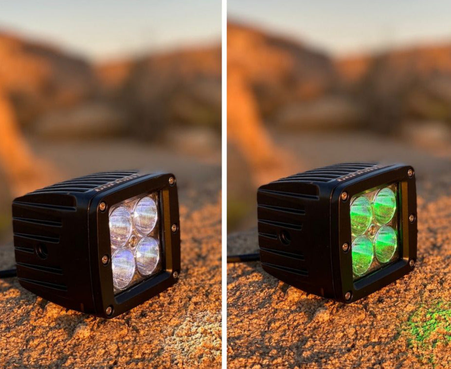 Green / White Dual Color Off Road LED Pod