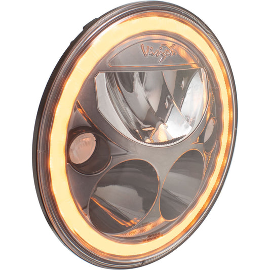 5.75" XMC Motorcycle LED Black Chrome | Amber Halo