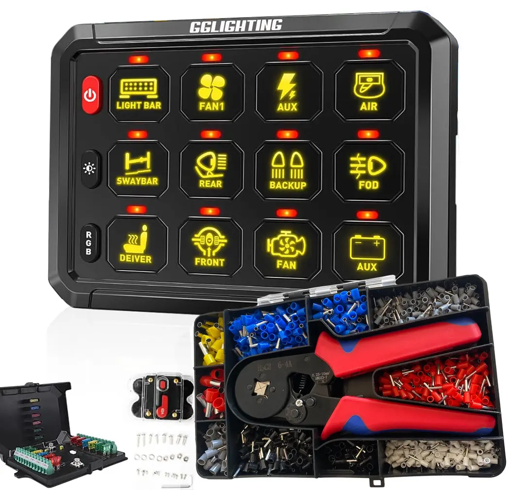 12-Gang Switch Panel With RGB And Remote Control Bluetooth App GGLighting