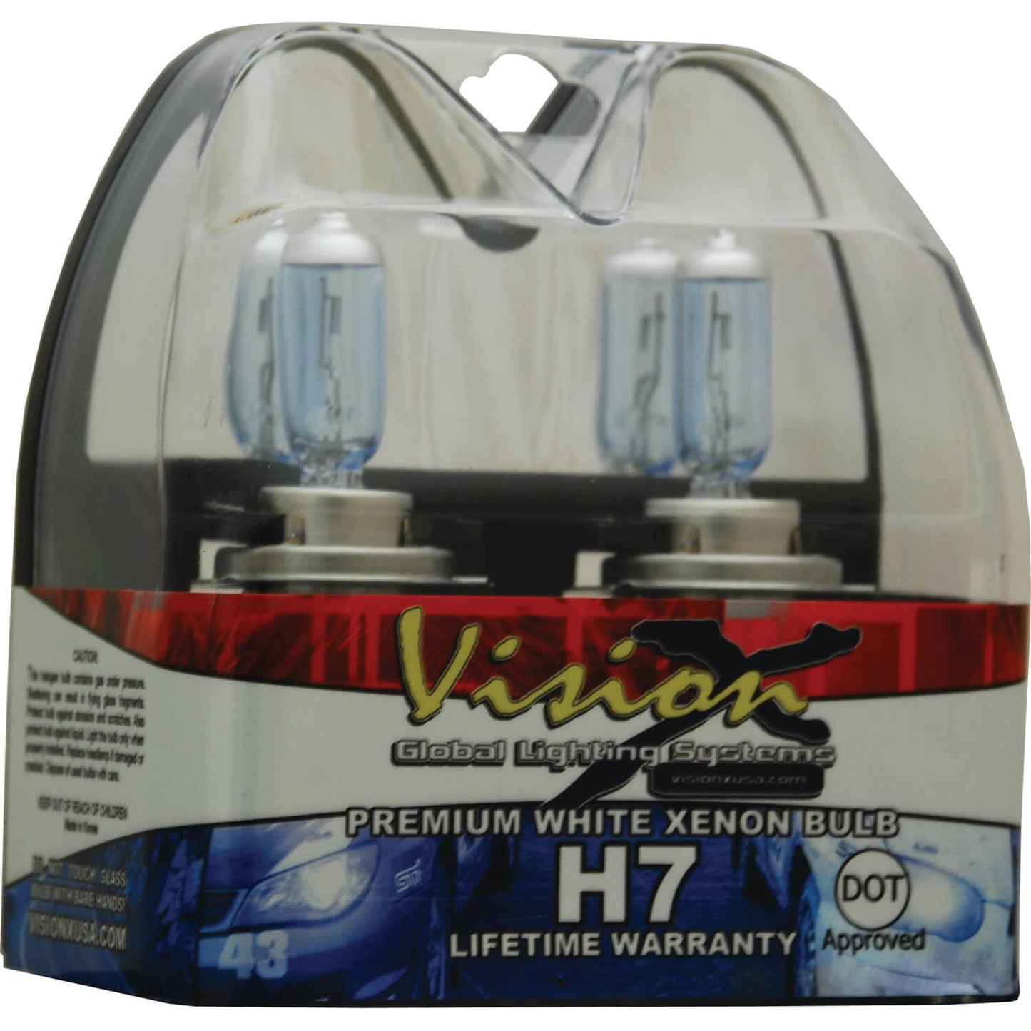 Super White Bulb Set H7 Hi/Low 55 Watt