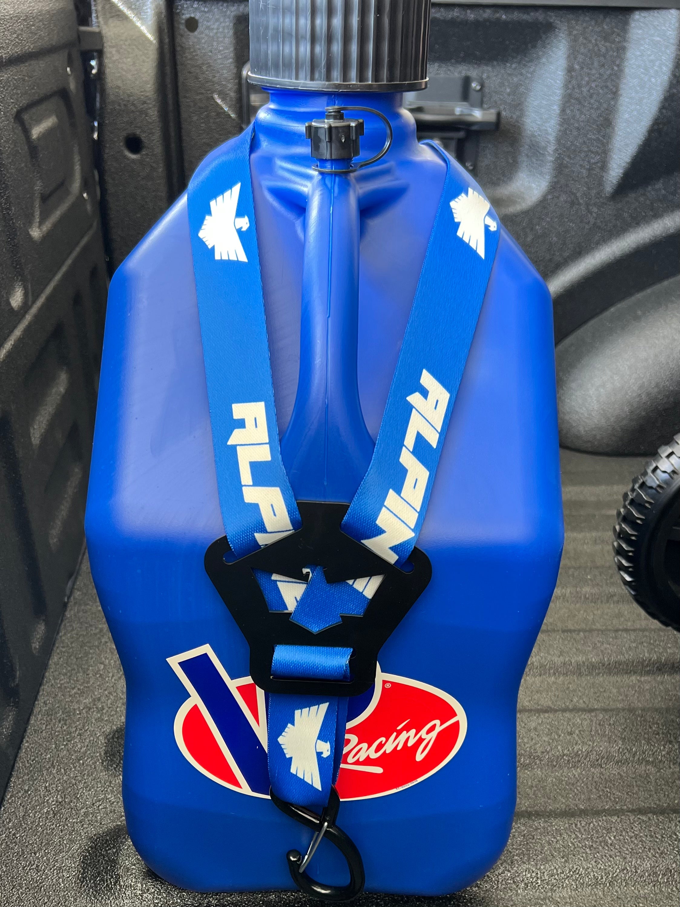 Dual Y Fuel Jug Strap-Blue Alpine Offroad