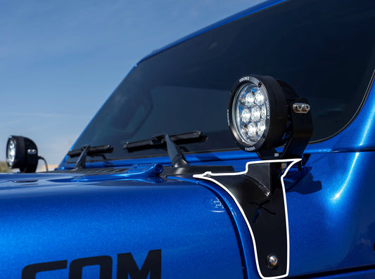 18+ Jeep JL / '20+ Jeep Gladiator Cowl Light Kit (With 4.7" CG2 Light Cannon)