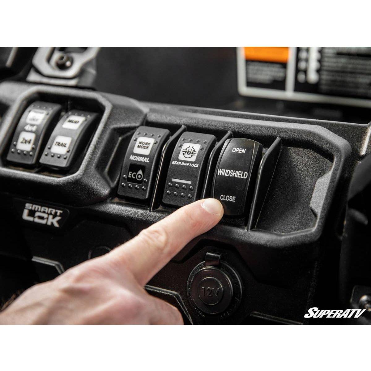 SuperATV 2016+ Can-Am Defender Maxdrive Power Flip Windshield