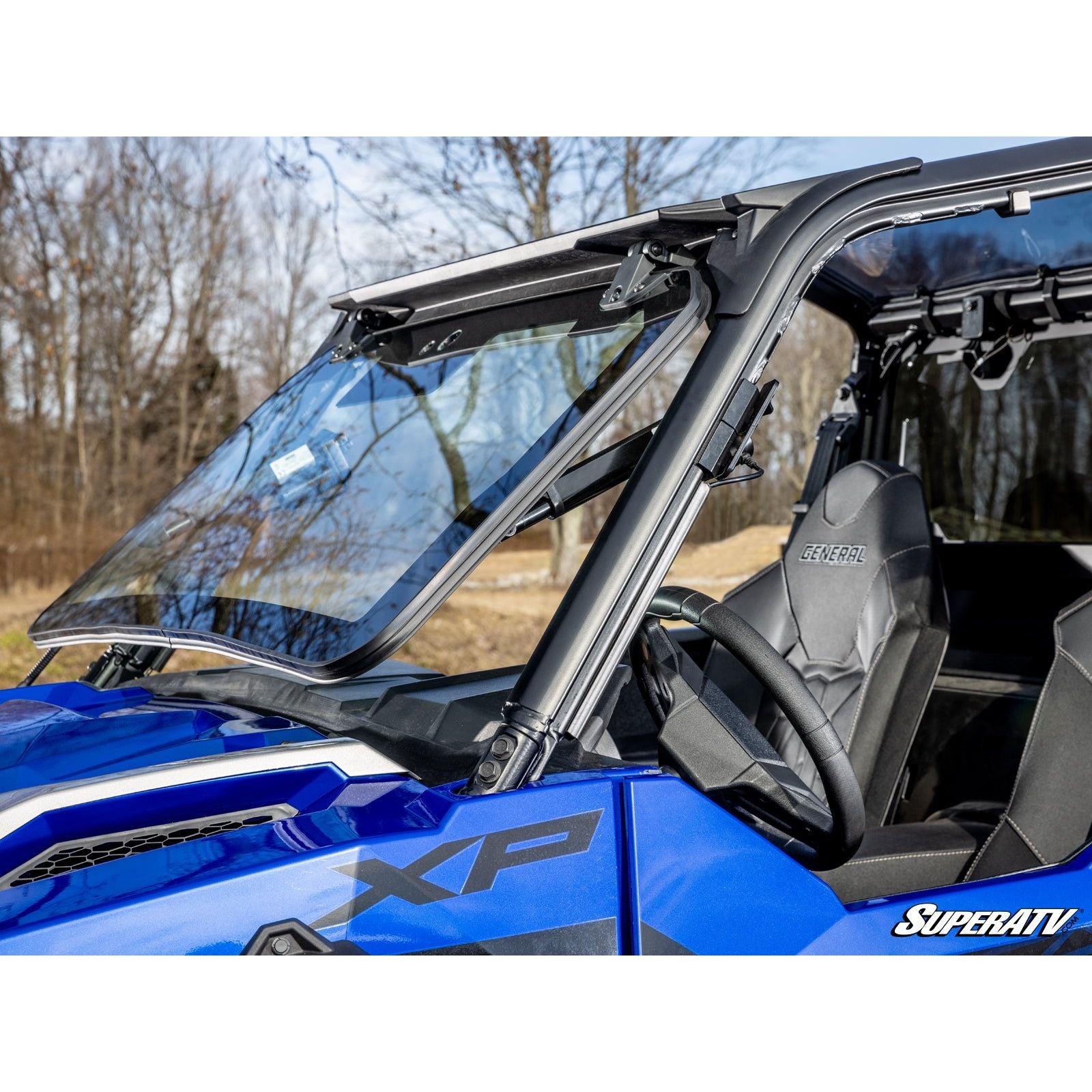 SuperATV - 2016+ Polaris General 1000 Max Drive Power Flip Glass Windshield