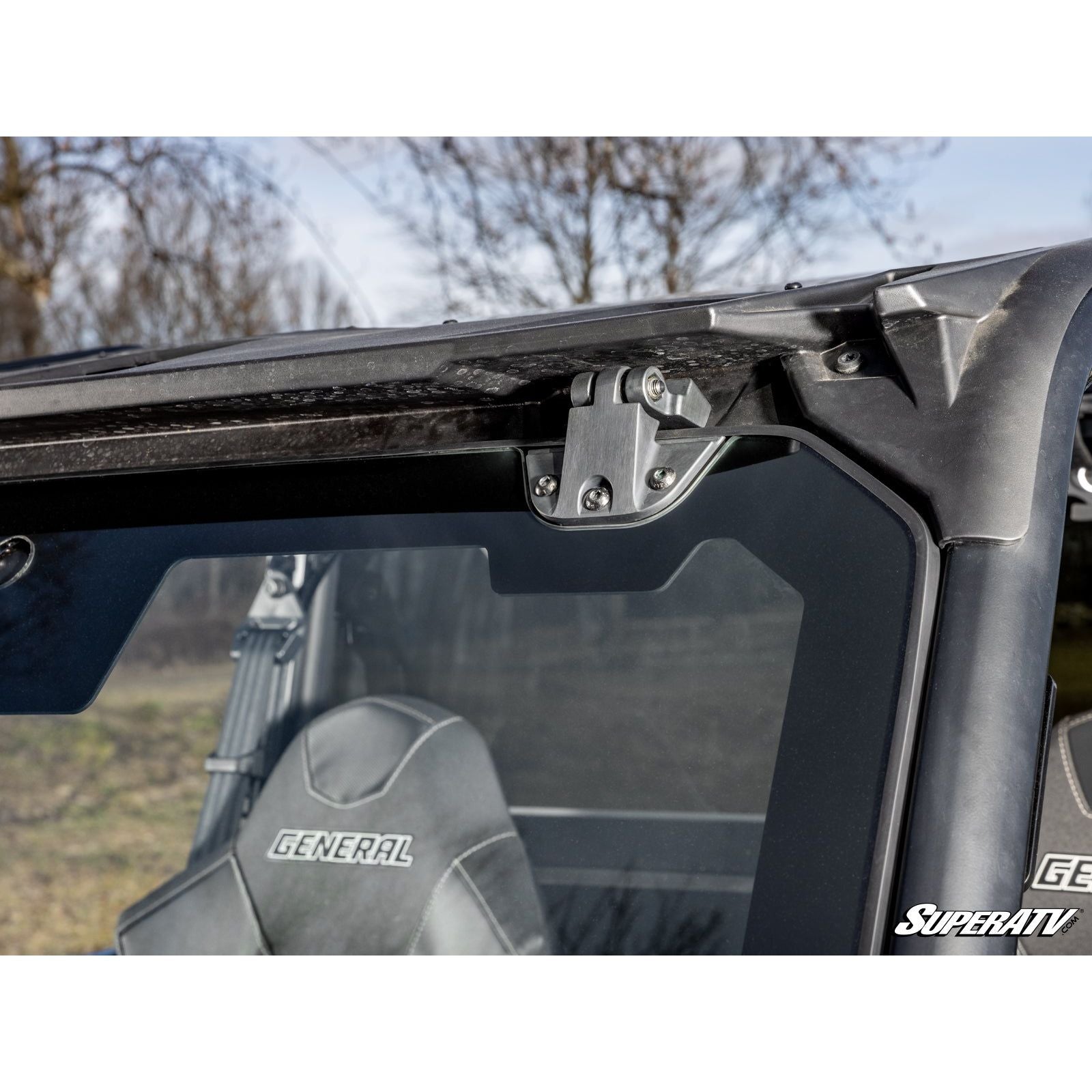 SuperATV - 2016+ Polaris General 1000 Max Drive Power Flip Glass Windshield