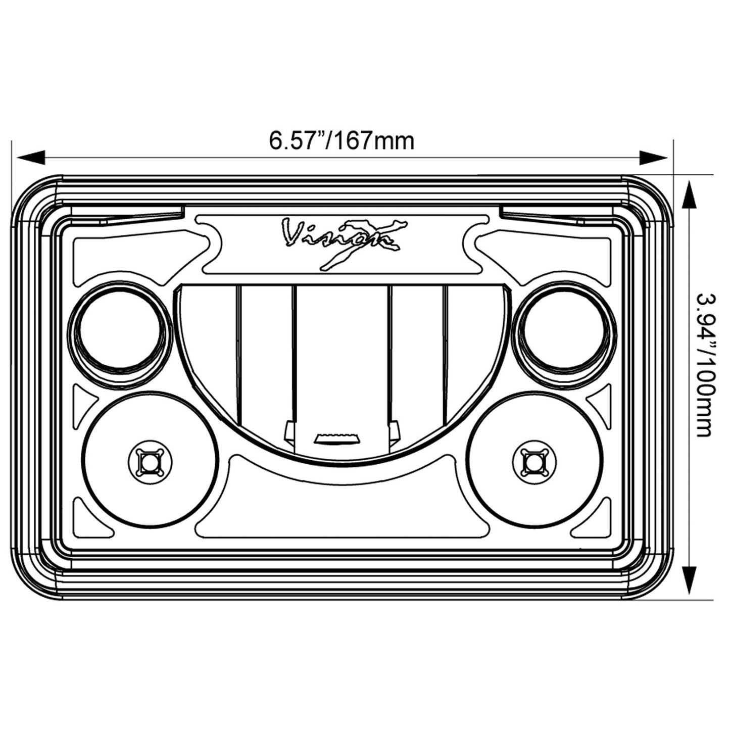 4x6" VX Series LED Headlight Kit - Black Chrome | White Halo