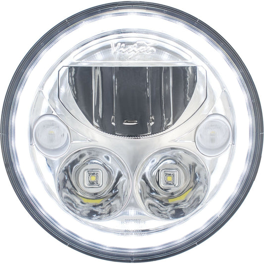 7" XMC Motorcycle LED Headlight Chrome | White Halo