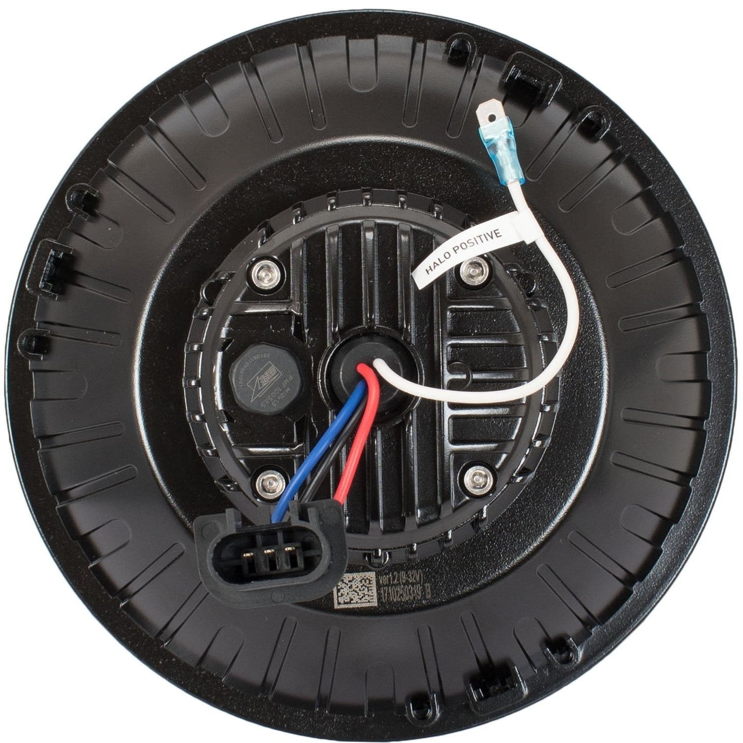 7" XMC Motorcycle LED Headlight Black Chrome | White Halo