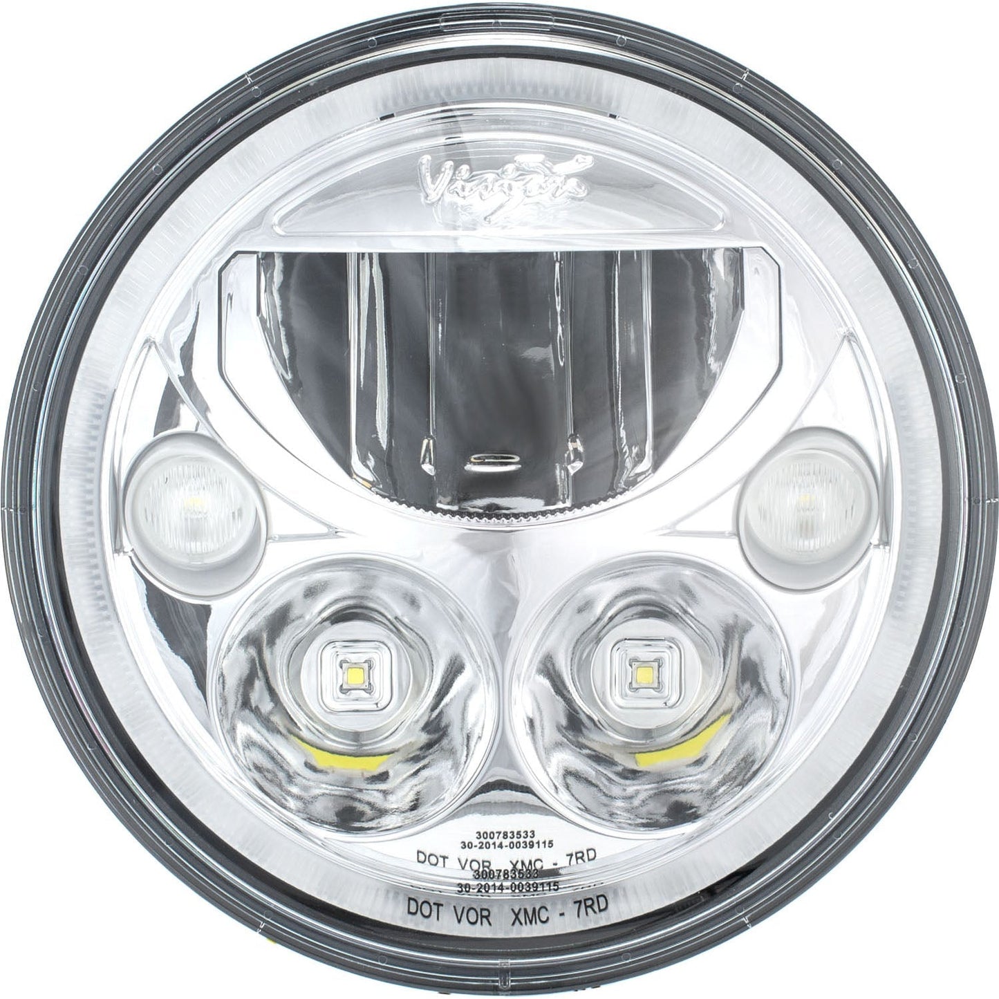 7" XMC Motorcycle LED Headlight Chrome | White Halo