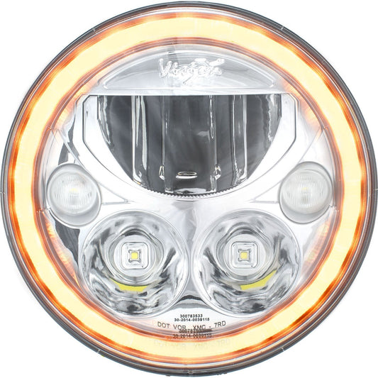 5.75" XMC Motorcycle LED Chrome | Amber Halo