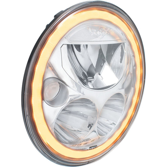 7 " XMC Motorcycle LED Headlight Chrome | Amber Halo