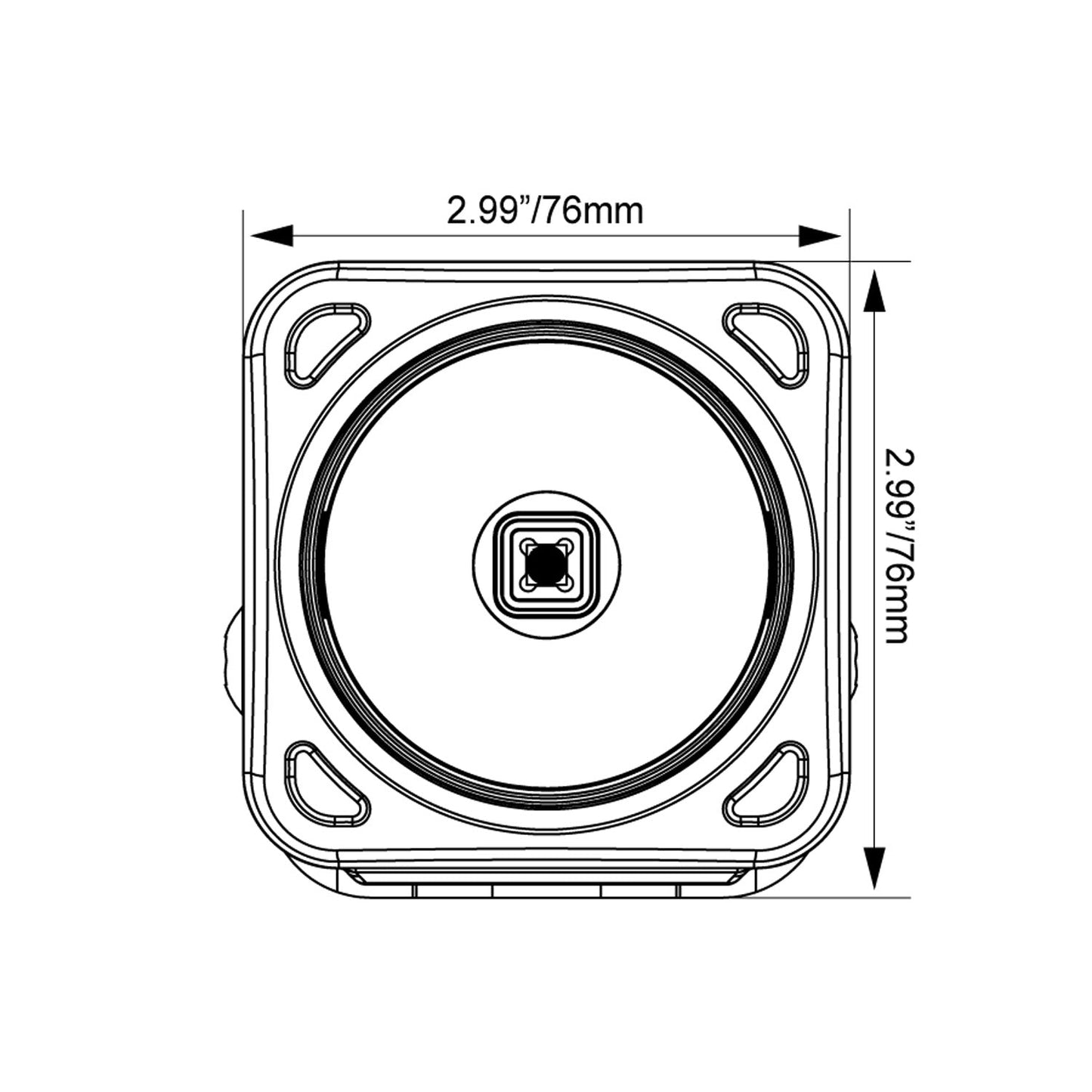 3" Optimus Square 60º Beam LED Light