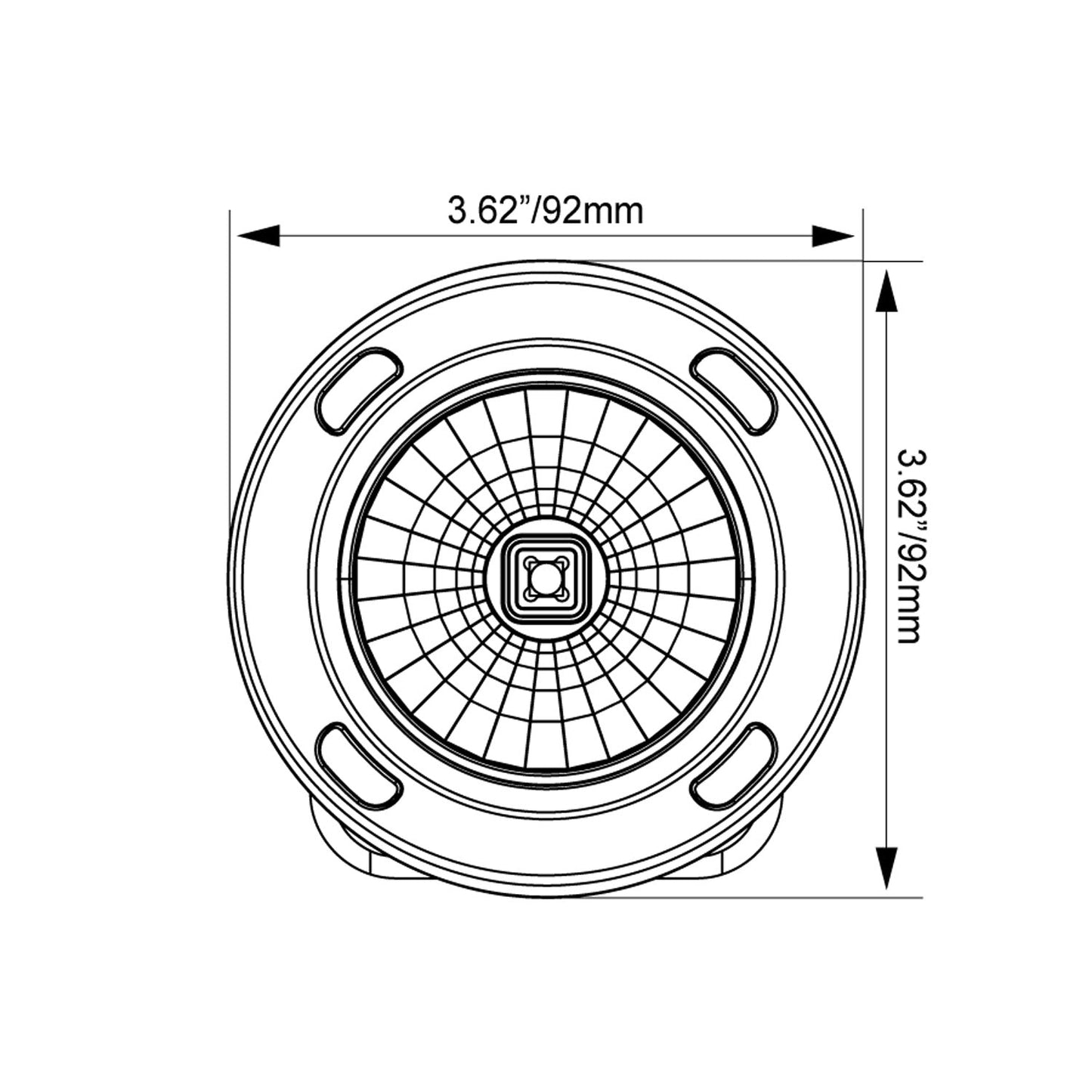 3.7" Optimus Round 15º Beam with White Halo LED Light Kit