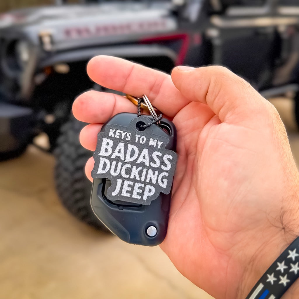 Badass Ducking Jeep Keychain