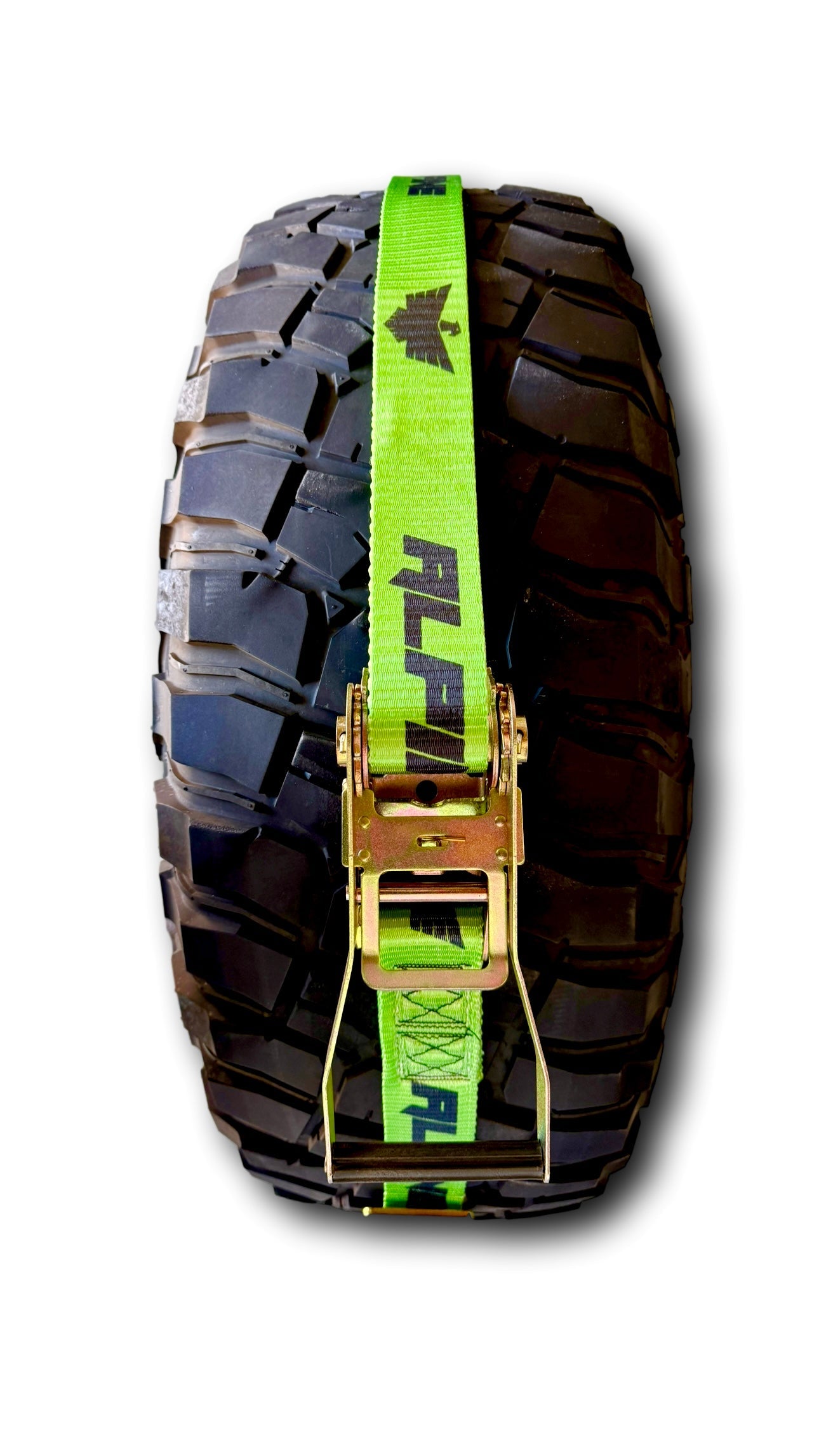 Neon Green Tire Tie Down (Single Strap) Alpine Offroad