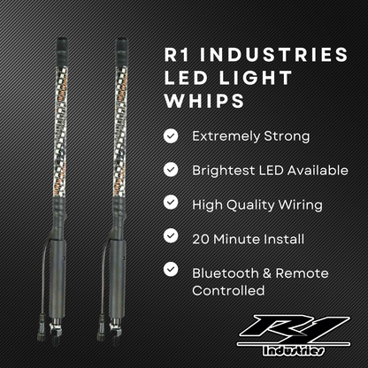 R1 Extreme LED Light Whips (Pair)