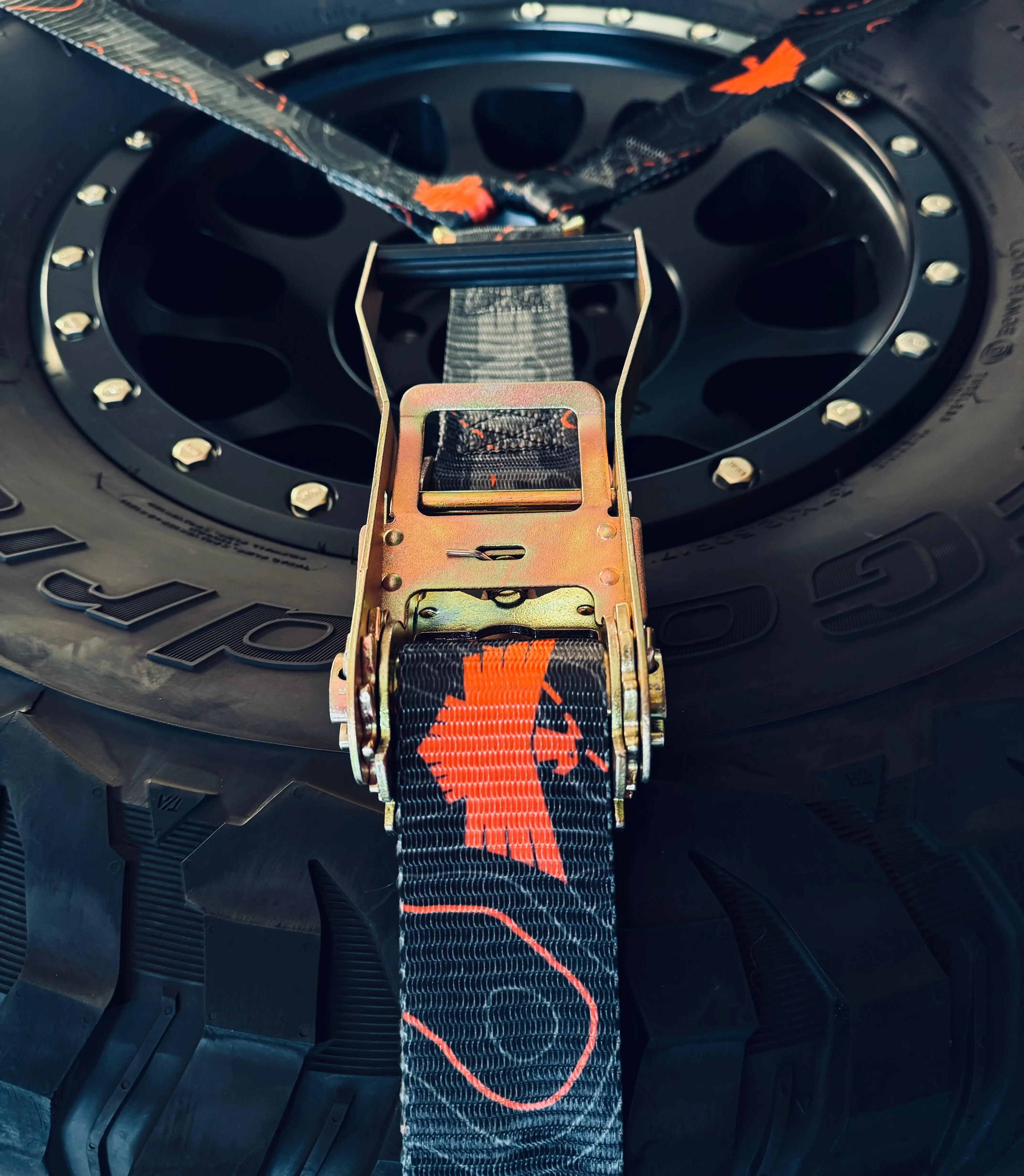 2" Orange and Gray Topo Y Strap Alpine Offroad