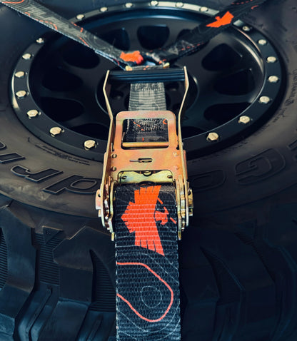 2" Orange and Gray Topo Y Strap Alpine Offroad